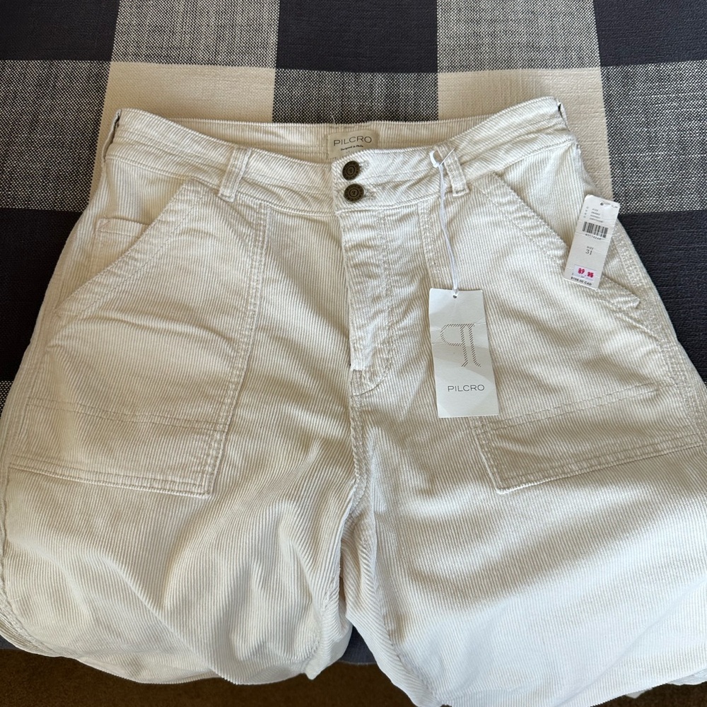 Pilcro Ivory Corduroy Trousers